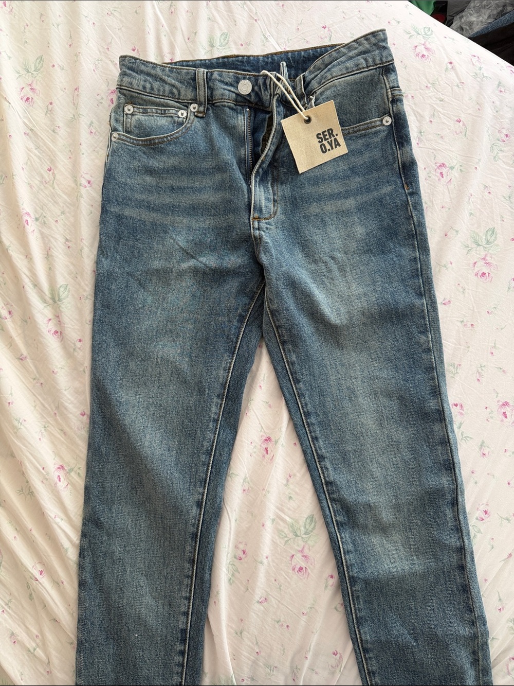 SER.O.YA Women's Slim Straight Jeans - Blue Wash